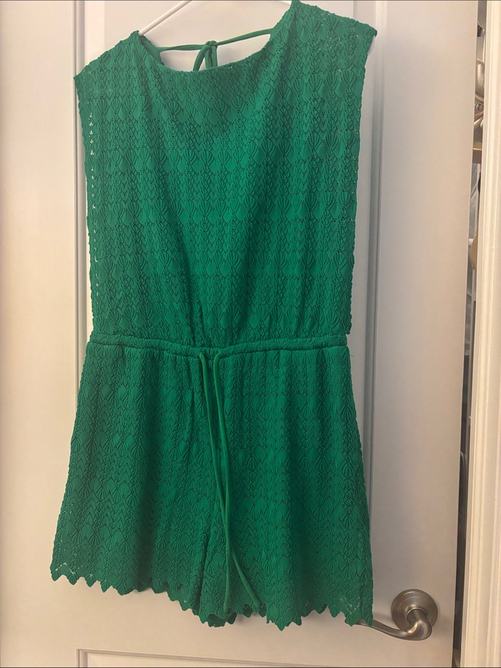 New York & Company Green Lace Romper